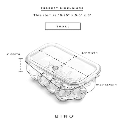 BINO Plastic Egg Container for Refrigerator - Clear, 13 Count, Sturdy, Durable - size: 13 Egg