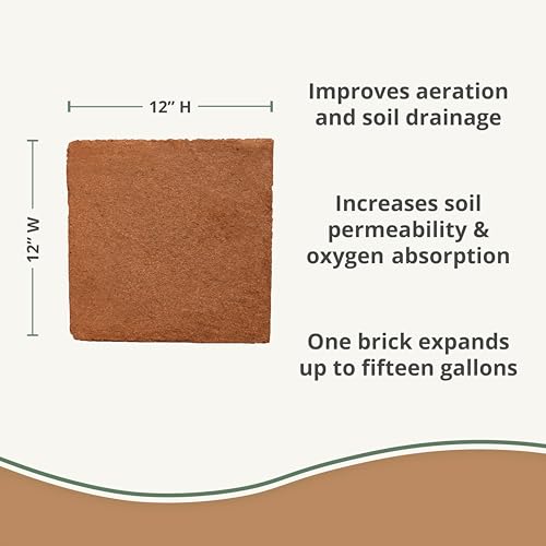 Coco Coir (10lbs) + Coco Chips for Plants (10lbs) - Organic Coco Coir Brick & Coco Coir Chips - Coconut Bricks for Plants - Bulk Coco Husk & Coconut Mulch Bundle - Garden Soil & Potting Soil Mix