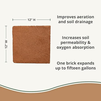 Coco Coir (10lbs) + Coco Chips for Plants (10lbs) - Organic Coco Coir Brick & Coco Coir Chips - Coconut Bricks for Plants - Bulk Coco Husk & Coconut Mulch Bundle - Garden Soil & Potting Soil Mix
