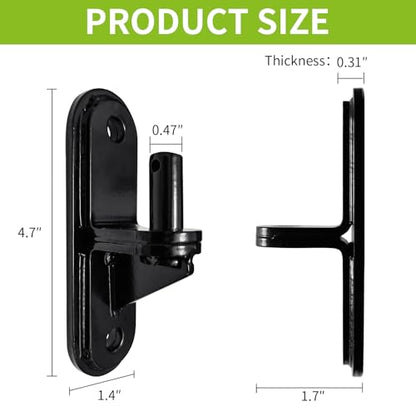 Heavy Duty Gate Hinges 2 Pack, 600LB Capacity Wall Mount, Steel Rust-Proof Hinge for Farm, Wooden Fences & Driveway Gates, Anti-Sag Design