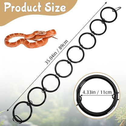 Snake Climbing Rings Ball Python Climbing Toys Corn Snake Enrichment Toy Reptile Tank Decor Accessories for Garter Snakes Gecko Lizard Iguana Chameleon (8 Rings) - size: 8 laps