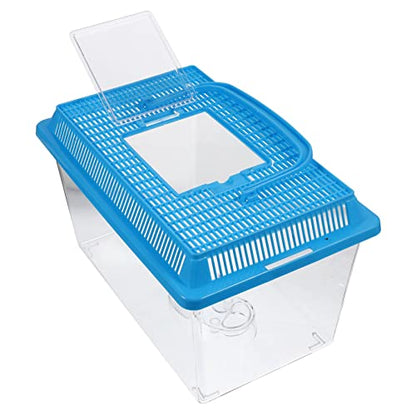 Travel-Friendly Turtle Feeding Tank Multi-use Aquarium with Ramp for Rest Sunbathing Eating Laying Eggs Pet