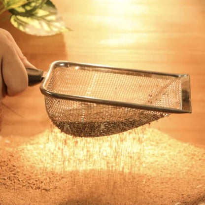 Chicken Poop Scooper for Coop, 2 Pack Chicken Coop Shovel | 0.15 Inch & 0.2 Inch Mesh, Metal Chicken Coop Rake and Scoop Tool, Sifting Shovel for All Litter Types, Anti-Slip