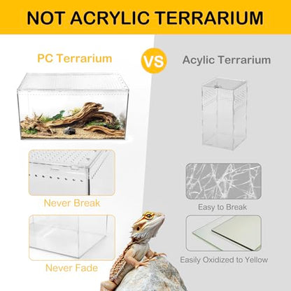 Slide Lid Tank L 11.8x7.8x5.9IN and Reptile Terrarium Kit L 15.6“ x 8“ x 10”