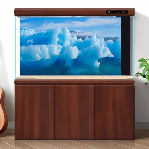 Winter Splendid Iceberg Fish Tank Background Icebergs Formations Closeup Aquarium Background Wintry Frosty Coast Iceberg Terrarium Backgrounds Blue Sky Winter Lake Reptile Tank Backgrounds 30x18in - color: Cold Blue, size: 30(W)x18(H)inches/ 75(W)*45cm(H)