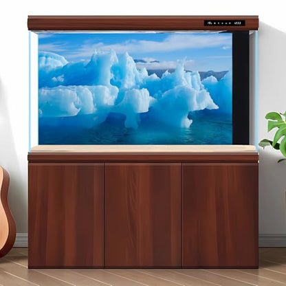 Winter Splendid Iceberg Fish Tank Background Icebergs Formations Closeup Aquarium Background Wintry Frosty Coast Iceberg Terrarium Backgrounds Blue Sky Winter Lake Reptile Tank Backgrounds 30x18in - color: Cold Blue, size: 30(W)x18(H)inches/ 75(W)*45cm(H)