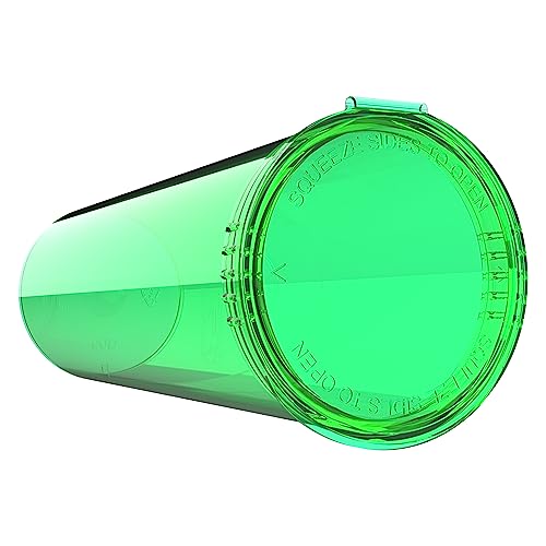60 Dram CR Plastic Packaging Pop Top Containers - Child Resistant Travel Holder Vial Bottles - 75 qty (Translucent Green) - color: Translucent Green