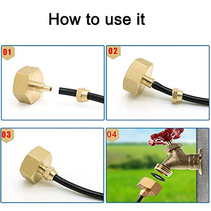 2 Pack Garden Hose Adapter, Solid Brass Standard 3/4" Female Thread to 1/4" Tube Adapter for Water Hose,Convert 3/4" Garden Hose to 1/4" Tube - size: 2 Sets 3/4" to 1/4" Adapter