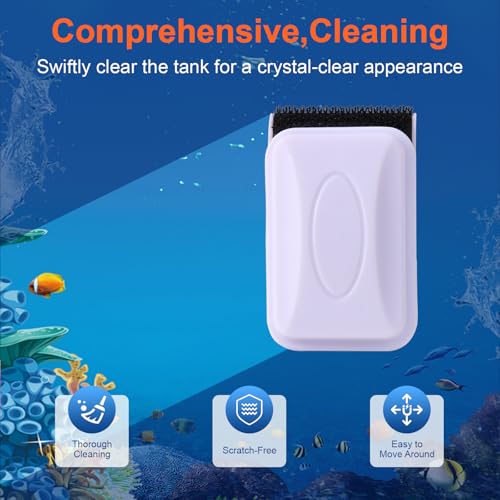 Fish Tank Cleaner Kit, Gravel Vacuum for Aquarium, Aquarium Vacuum Cleaner | Fish Tank Aquarium Vacuum Gravel Cleaner, Aquarium Siphon with Magnetic Fish Tank Glass Cleaner, Aquarium Cleaning Tools