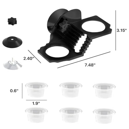 Reptile Feeding Ledge with 6 Cups, Suction Cup Food & Water Bowl for Geckos, Frogs, Chameleons – Easy-Clean Dish for Terrarium & Small Pets