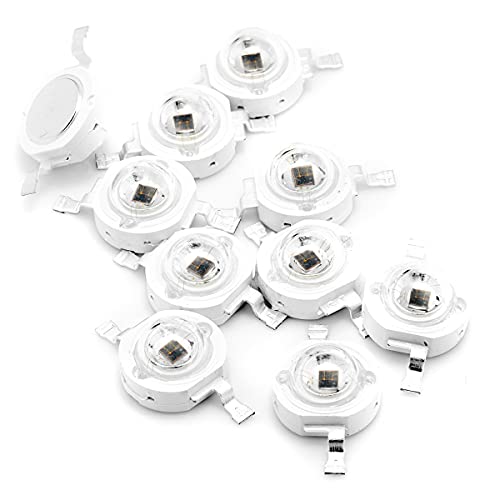 CHANZON 10 pcs High Power Led Chip 3W Infrared IR 850nm | (400mA - 500mA /DC 1.4V - 1.6V / 3 Watt) SMD COB Light Emitter Diode Components Night Vision Bulb Lamp for DIY Lighting - color: Q) Infrared Ir (850nm)