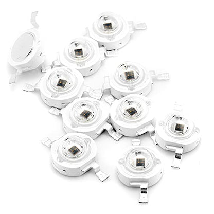 CHANZON 10 pcs High Power Led Chip 3W Infrared IR 850nm | (400mA - 500mA /DC 1.4V - 1.6V / 3 Watt) SMD COB Light Emitter Diode Components Night Vision Bulb Lamp for DIY Lighting - color: Q) Infrared Ir (850nm)