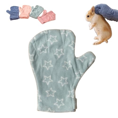 1 pc Hamster Glove Anti Bite Guinea Pig Handling Glove Bite Proof Rabbit Holding Glove Biting Protection Bath Wipe for Hedgehog Sugar Glider Gerbils Mice Rats Small Animals Parakeet (blue star) - color: blue star