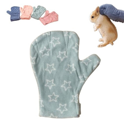 1 pc Hamster Glove Anti Bite Guinea Pig Handling Glove Bite Proof Rabbit Holding Glove Biting Protection Bath Wipe for Hedgehog Sugar Glider Gerbils Mice Rats Small Animals Parakeet (blue star) - color: blue star
