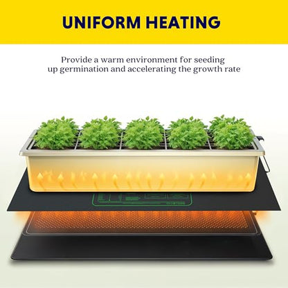 iPower 2-Pack Seedling Heat Mat Upgraded Technology Waterproof Durable Germination Station Warm Hydroponic Pad for Indoor Home Gardening Seed Starter, 48" x 20", Black - size: 48" x 20"(x2), style: Heat Mat Upgrade Version