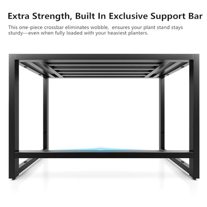 Metal Heavy Duty Plant Stand Indoor Outdoor,3 Tier Ladder Plant Stands Riser,Wrought Iron Plant Shelves for Multi Large Pots,Black Tiered Flower Display Holder for Living Room,Patio,1-Pack