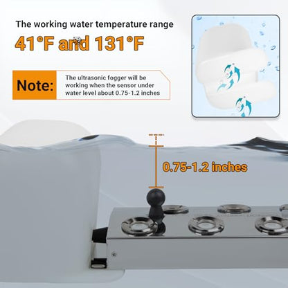 Ultrasonic Mist Maker Fogger 16 Heads, 13000ml/H Ultrasonic Mister | 600W & IP67 Waterproof Power Supply, with 2 Floats & 16 Atomizer Heads Replacements for Fountain Pond, Halloween - size: 16 Heads