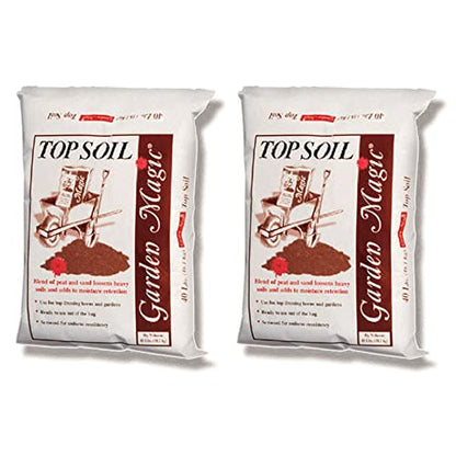 Michigan Peat 2 Pack Garden Magic Indoor and Outdoor Organic Planting Potting Topsoil Mix Blend with Moisture Retention, 40-Pound Bag - size: 40-Pound (2 Pack)