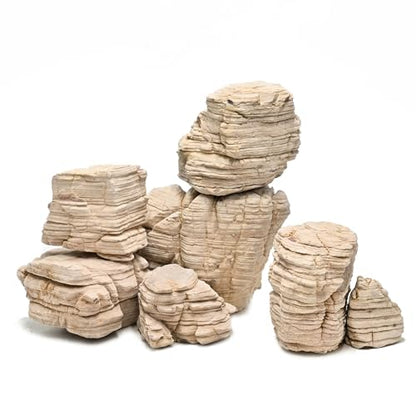 Aquarium Stone Rock 20lb Fish Tank Stone 2-8inch for Aquarium Landscaping, Terrariums, Vivarium Enclosures, Miniature and Fairy Gardens-7-8Pcs - size: 20lb (2-8inch 7-8Pcs)