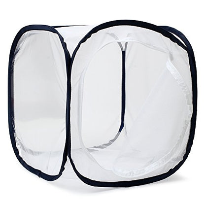 Insect and Butterfly Habitat Cage Terrarium Pop-up 12 X 12 X 12 Inches - color: White With Black, size: 12 x 12 x 12 inches