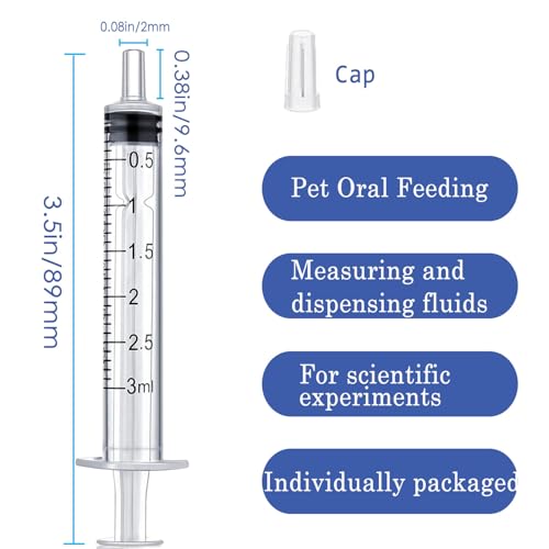 3ml Syringe for Liquid,Syringe Without Needle,Sterile Individually Packed 20pcs. - size: 3ml-20pcs