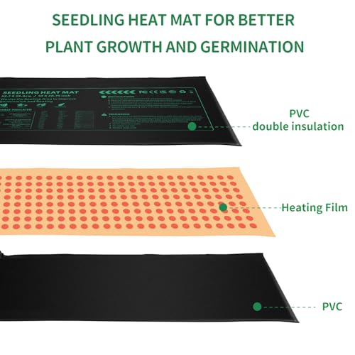 Seedling Heat Mat 6 Pack Durable Waterproof Plant Heating Pad 10"x 20.75" for Germination, Indoor Gardening, Greenhouse - size: 6 PACK