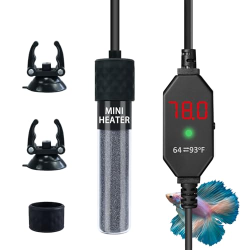 Small Submersible Aquarium Heater, Adjustable Mini Fish Tank Heater 25W 50W 100W 150W with External Temperature Controller, Digital Display, for 5/10/20/30 Gallons (150W)