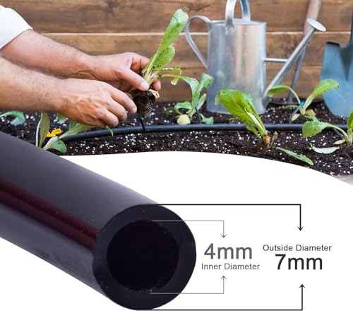 MIXC 400ft 1/4 inch Blank Distribution Tubing Drip Irrigation Hose Garden Watering Tube Line - size: 400FT