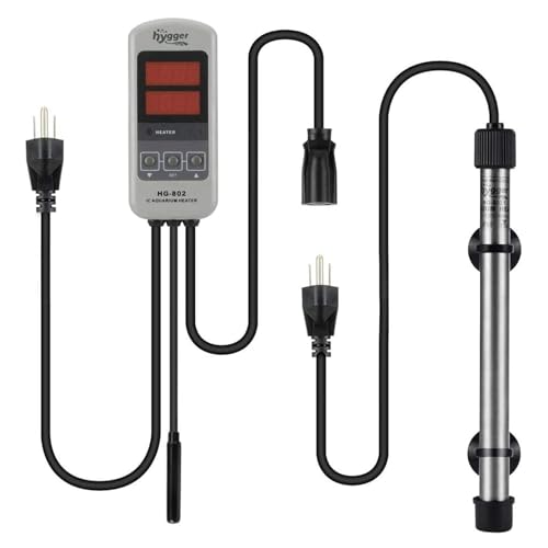 hygger Pinpoint Saltwater Aquarium Heater with Digital Temp Controller, Submersible Titanium Tube Fish Tank Heater for Coral Reef 50 Watt - size: 50w