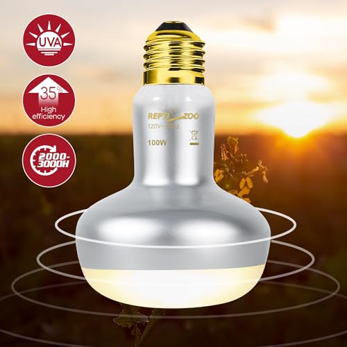 REPTI ZOO Reptile Heat Lamp Combo Pack with Dual Reptile Light Fixture, 100W Intense Basking Spot Light UVA Daylight Heating Lamp & 26W Energy Saving UVA UVB Bulb Spiral Compact Bulb 10.0 - style: DRL01ST4