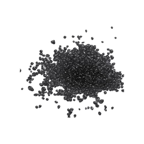 Decorative Stones,Glass Stones,1 Lb About 460 G Irregular Sea Glass Pebbles Artificial Glaze Crystal Stones Rocks for Vase Filler,Table Scatter,Aquarium Decoration,Air Plants Decoration (Black) - color: Black