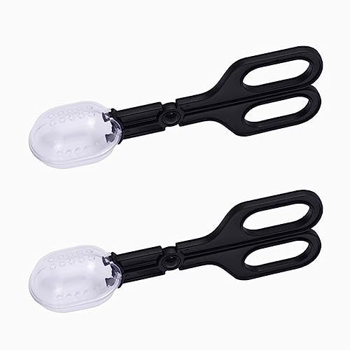 Feeding Clamp 2Pcs Reptile Poop Scoop Cleaning Clip Tool for Hamster Spider Cricket Gecko Lizard Bearded Dragon