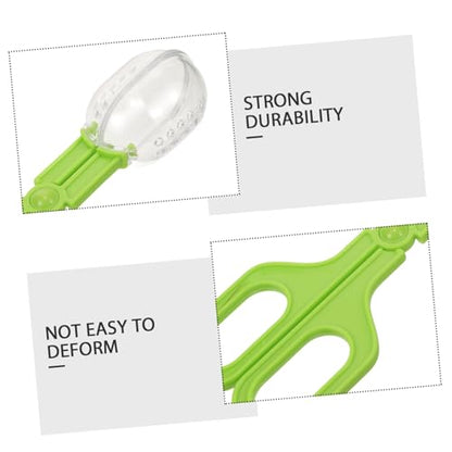 Toddmomy Reptile Feeding and Cleaning Tool Multi-Functional Poop Scoop Clamp for Aquariums Safe Clip for Easy Feeding and Waste Removal Reptile Tanks Green