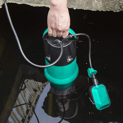 Prostormer 1HP 3700GPH Submersible Sump Pump with Automatic Float Switch | Green Water Pump, Draining Transfer Clean & Dirty Water, for Pools/Ponds/Gardens/Flooded Cellars/Aquariums/Irrigation - color: Green