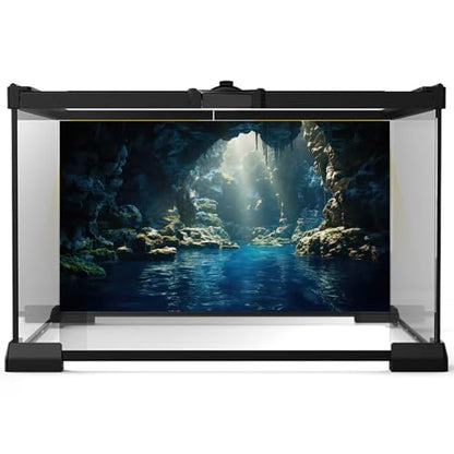 2 Packs Under The Sea Aquarium Background Underwater Rock Bridge Jungle Cave Landscape Fish Tank Background Blue Water Sunbeams Fantasy Rocks Moss Sunrays Aquarium Fish Tank Backgrounds 24x12in - color: Dark_Blue, size: 24(W)x12(H)inches/ 60(W)*30cm(H)
