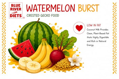 Blue River Diets Crested Gecko Diet | Watermelon Burst | All Natural Low Fat Complete Gecko Food | 2.1oz