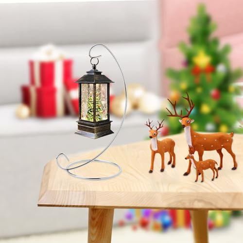 Abom 1 Pack 8in Single Ornament Display Stand, Air Plant Holder, Terrariums Hanger, Silver Iron Hanging Hook for Christmas Halloween Decoration, Glass Crystal Witch Ball, Home Wedding, Party Decor (1pcs)