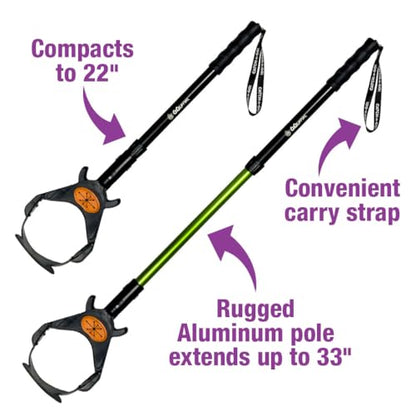 GoGo Stik, Catch-N-Go! Hybrid Catcher Scooper, Includes Strap on Roll Bag Dispenser with 10 Rolls Happy Dootie Bags. Clean, Quick, and Convenient.