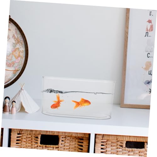 YARNOW Desktop Transparent Plastic Aquarium Shatterproof Betta Fish Tank for Turtle Reptile Shrimp and Crab Habitat Easy to Clean Compact Design for Home Office