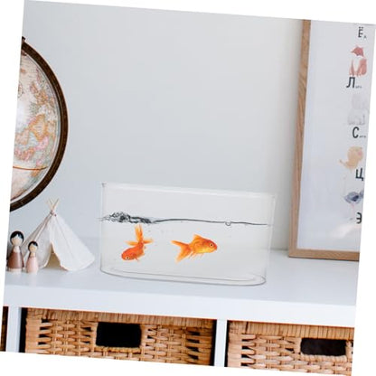 YARNOW Desktop Transparent Plastic Aquarium Shatterproof Betta Fish Tank for Turtle Reptile Shrimp and Crab Habitat Easy to Clean Compact Design for Home Office
