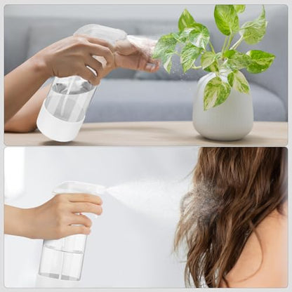 Worldgsb 2 Pack Glass Spray Bottles with Silicone Sleeve, 16 oz Empty Refillable Containers with Adjustable Spray Nozzles, Spray Bottles for Hair, Cleaning Solutions and Plants White - color: White
