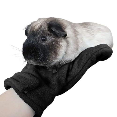 Bite Proof Gloves Gentle Touch Pet Protection Mittens | Small Animal Handling Protection Glove for Bunny Sugar Glider Bird Parrot Hedgehog Squirrel Reptile Snake Lizard Grooming - color: Black