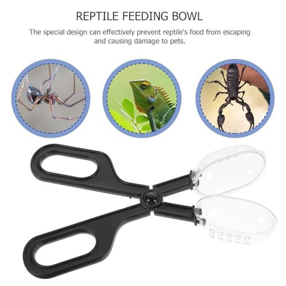 Reptile Feeding Tool, Reptile Poop Scoop Reptile Feeding and Cleaning Tool,Plastic Reptile Feeding Clamp for Tortoise Lizard Frog Spider and Other Small Animals, Terrarium Cleaning Tweezers