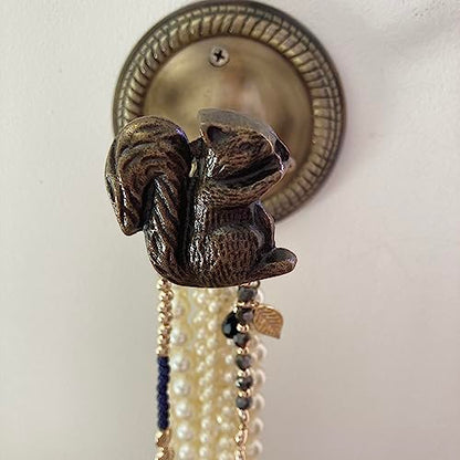 Animal Hook, Curtain Hold Back, Tie Back, Jewellery Hook, Antique Brass, Iron (Squirrel) - style: Squirrel