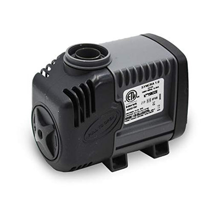 SICCE Syncra Silent 1.0 Multifunction 251 GPH Submersible Water Pump | Italian Made 16W Ultra Quiet Durable Aquarium Fish Tank, Fountain, Pond, Hydroponics, Terrarium Black | Freshwater & Saltwater - size: Syncra Silent 1.0