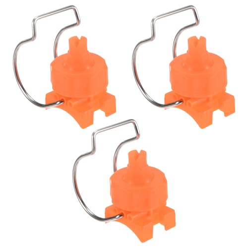M METERXITY 3-Pack Flat Fan Spray Tips, 2.8mm Pore Plastic Spray Nozzle with Clip Adjustable Atomization Nozzle for 1-1/2" Hose, 0.48 Cubic Meters Per Hour [Orange, 65 Degree] - size: 2.8mm x 1-1/2"