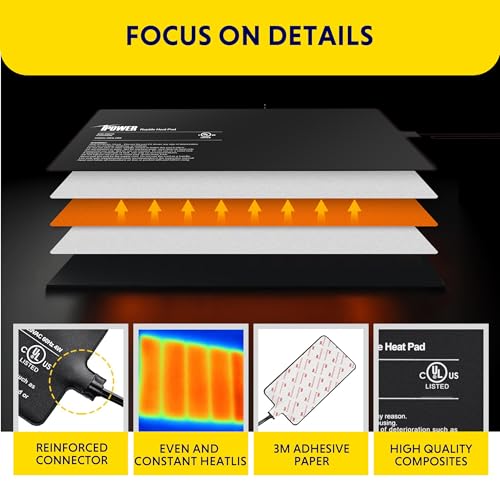 iPower 8x18 Inch Reptile Heat Pad Under Tank Heater, Energy-Efficient & Waterproof Design Terrarium Warmer Mat for Turtles, Lizards, Snakes, 2 Pack - size: 8 X 18 Inch, style: 2 Pack Heat Pad