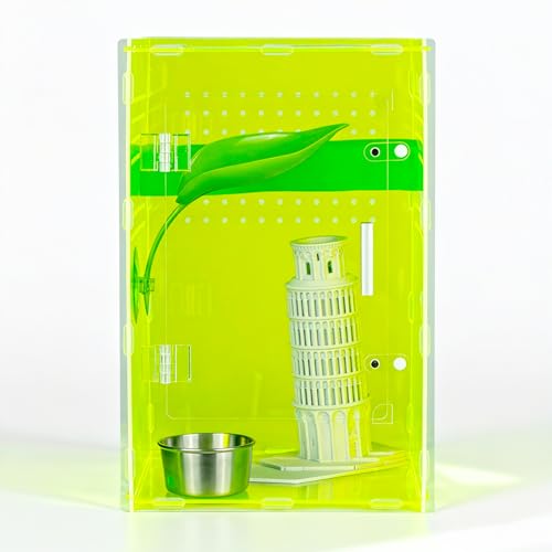 8x8x12 Light Green Acrylic Terrarium Vertical for Spider Reptile | Vertical light green acrylic terrarium 8x8x12, waterproof sealed body, secure anti-escape, suits Reptile spider small lizard - color: LightGreen