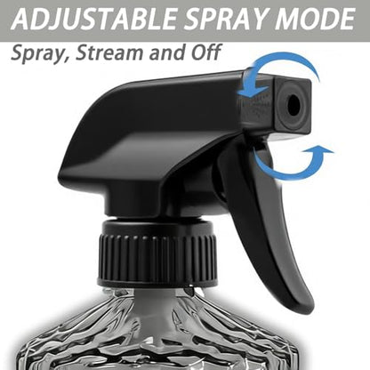 Glass Handheld Spray Bottle, 15oz, Dark Grey, Adjustable Nozzle | Pressure Watering Can, Plant Mister Fine Mist for Indoor Flowers, Outdoor Gardening, Cleaning, Pets Care, Hair - color: Dark Grey