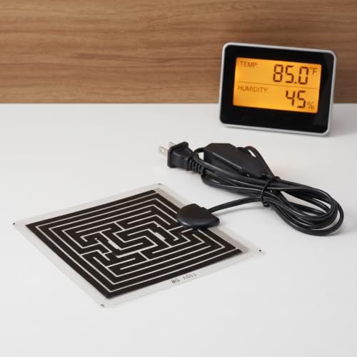 STOBAZA 5w Control Temperature Pad Heating Reptile Heat with Adjustable, Energy Efficient Plastic Mat for Portable Small Heat Pad with Thermostat Tank Lizard Habitat